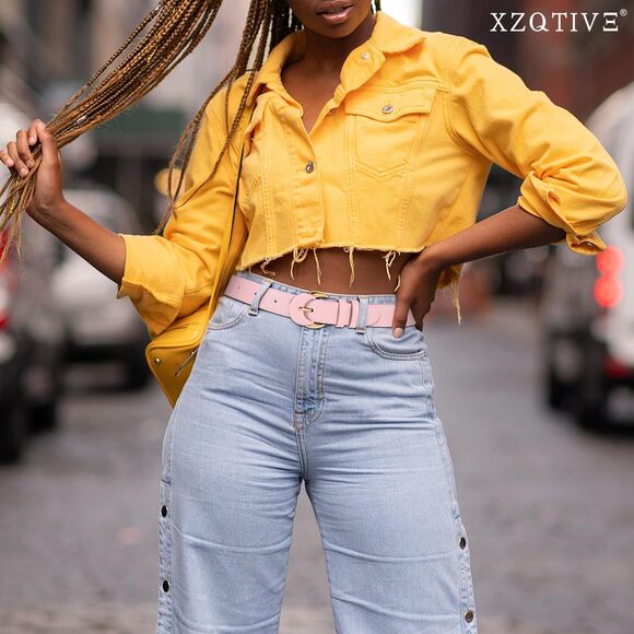 Women's Leather Belts For Jeans Dress Pants Black Brown Belts For Women Ladies🌹 - Picture 2 of 6